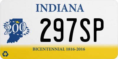 IN license plate 297SP