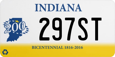 IN license plate 297ST