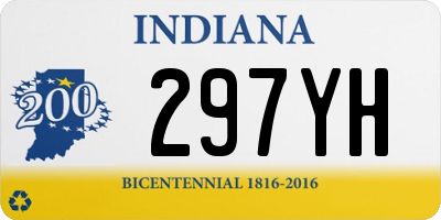 IN license plate 297YH