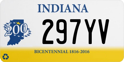 IN license plate 297YV