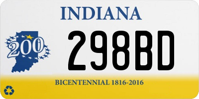 IN license plate 298BD