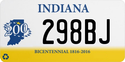 IN license plate 298BJ