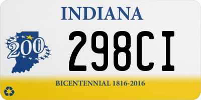 IN license plate 298CI