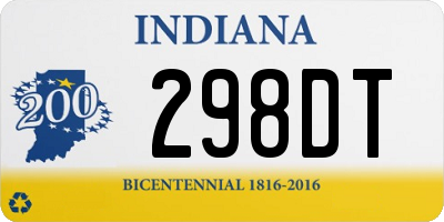 IN license plate 298DT