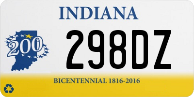 IN license plate 298DZ