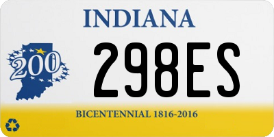 IN license plate 298ES