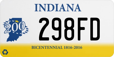 IN license plate 298FD