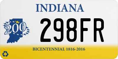 IN license plate 298FR