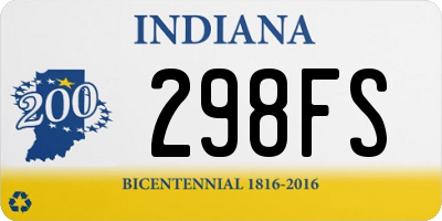 IN license plate 298FS