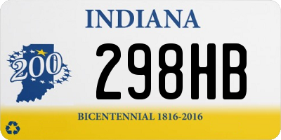 IN license plate 298HB