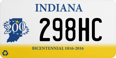 IN license plate 298HC