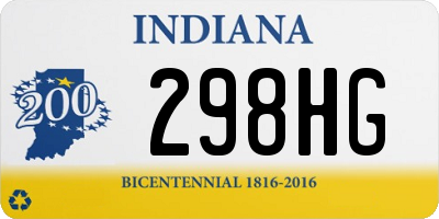 IN license plate 298HG