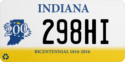 IN license plate 298HI