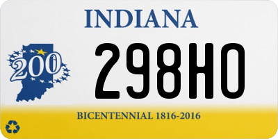 IN license plate 298HO