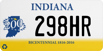 IN license plate 298HR