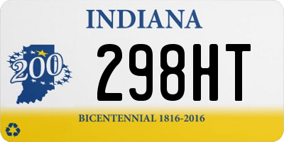 IN license plate 298HT