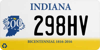 IN license plate 298HV