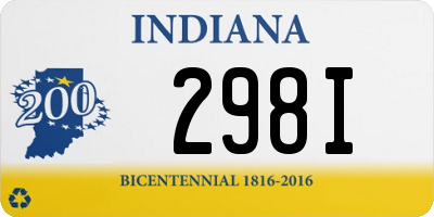 IN license plate 298I