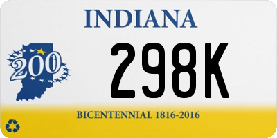 IN license plate 298K