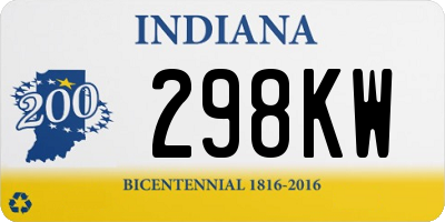 IN license plate 298KW