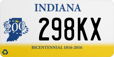 IN license plate 298KX