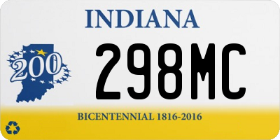 IN license plate 298MC