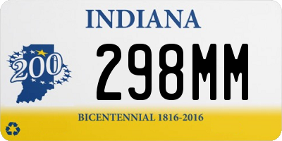 IN license plate 298MM