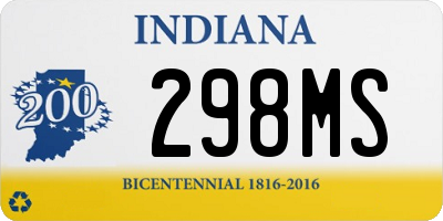 IN license plate 298MS