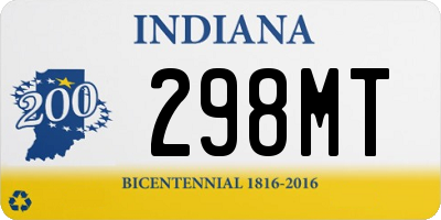 IN license plate 298MT