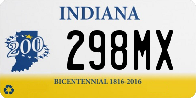 IN license plate 298MX