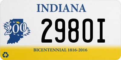 IN license plate 298OI