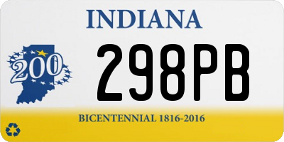 IN license plate 298PB