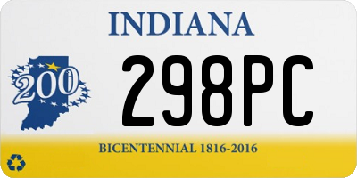 IN license plate 298PC