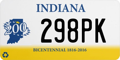 IN license plate 298PK