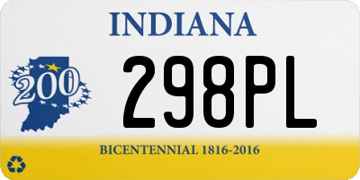 IN license plate 298PL