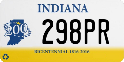 IN license plate 298PR