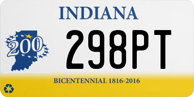 IN license plate 298PT