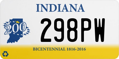 IN license plate 298PW