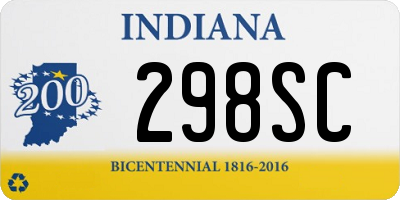 IN license plate 298SC