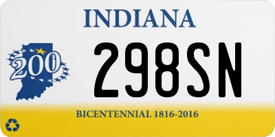 IN license plate 298SN