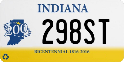 IN license plate 298ST