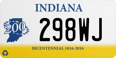 IN license plate 298WJ