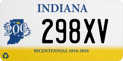 IN license plate 298XV