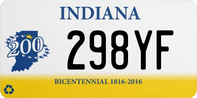 IN license plate 298YF