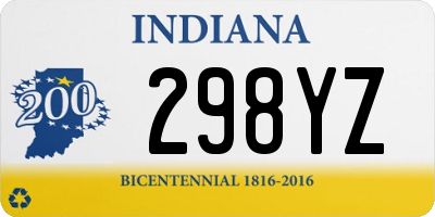 IN license plate 298YZ