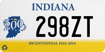 IN license plate 298ZT