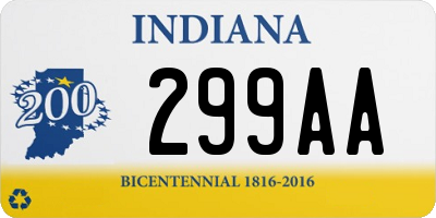 IN license plate 299AA