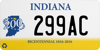 IN license plate 299AC