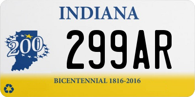 IN license plate 299AR