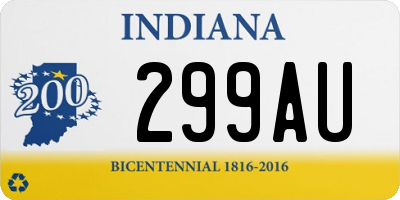 IN license plate 299AU